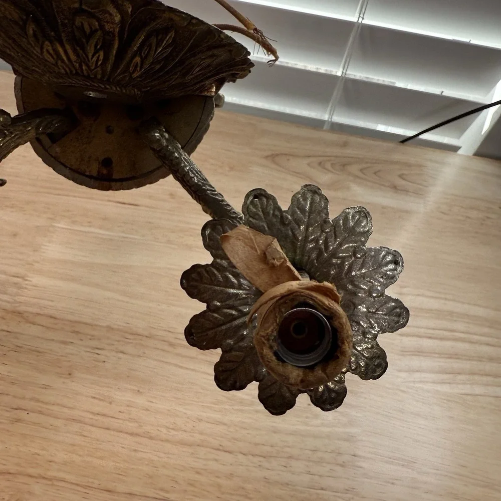 Antique Vintage Brass Fixture Moe Light Kentucky 2‎ Arm Wall Lamp Sconce Regency